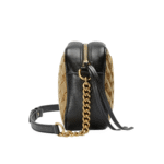 BORSA A SPALLA DONNA GG MARMONT MATELASSÉ PICCOLA BEIGE/EBANO - Image 3