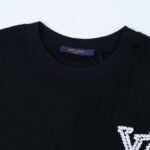 T-shirt Louis Vuitton Black White Logo - Image 4