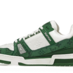 Trainer Green Monogram Denim White