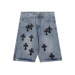 Shorts Chrome Hearts Black Cross Denim CH056