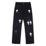 Jeans Chrome Hearts Black White Cross Patch CH025 - Image 2