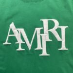 Amiri Staggered Logo Green T-Shirt - Image 3