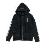 Hoodie Chrome Hearts Hearts Zip Black Monogram CH063