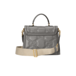 BORSA A MANO IN PELLE GG METELASSÉ IN PELLE MORBIDA GRIGIA - Image 2