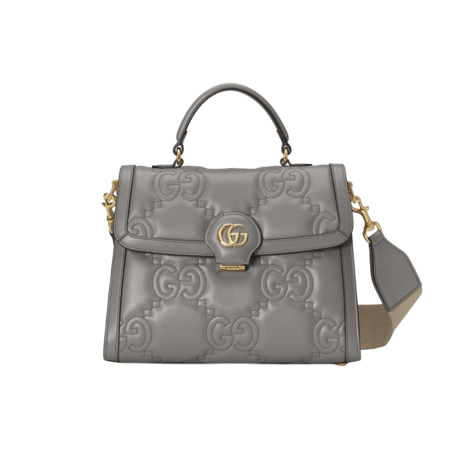 instories_1b65281e-a359-4048-a2b6-78590f10df79-4 BORSA A MANO IN PELLE GG METELASSÉ IN PELLE MORBIDA GRIGIA - Image 1