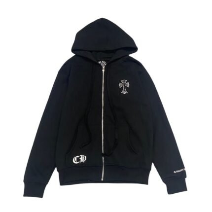 Hoodie Chrome Hearts Cross Zip Black CH064