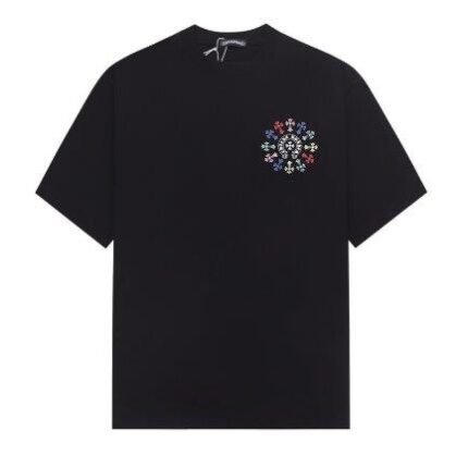 T-shirt Chrome Hearts Multicolor Cross Wreath Black