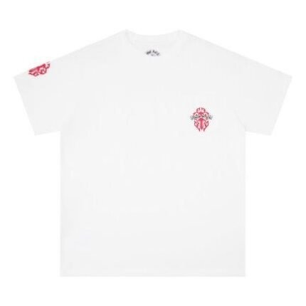 T-shirt Chrome Hearts Red Cross Crest White