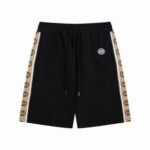 Shorts Gucci Monogram Trim Black