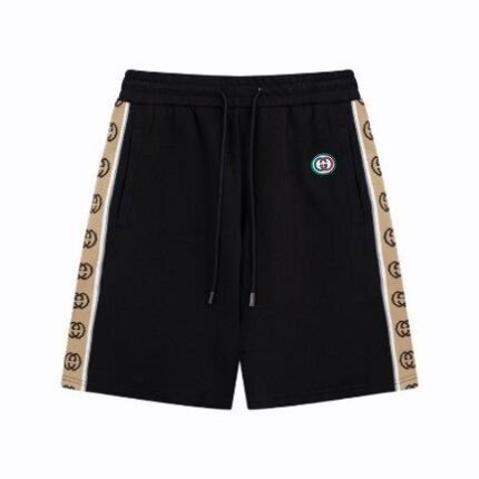 Shorts Gucci Monogram Trim Black