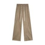 Pants Gucci Monogram Wide-Leg Beige