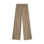 Pants Gucci Monogram Wide-Leg Beige - Image 3