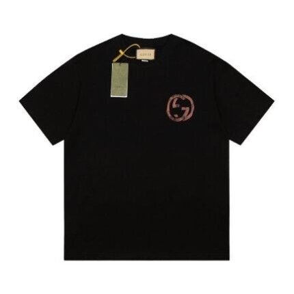 T-shirt Gucci Distressed Logo Black