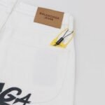 Jeans Balenciaga Logo Vintage White - Image 4