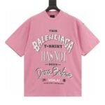 T-shirt Balenciaga Graphic Slogan Distressed Pink