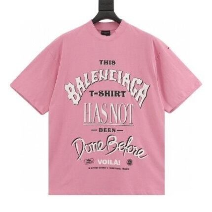 T-shirt Balenciaga Graphic Slogan Distressed Pink