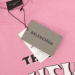 T-shirt Balenciaga Graphic Slogan Distressed Pink - Image 6