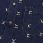 Denim Shirt Louis Vuitton LV Monogram Blue - Image 3
