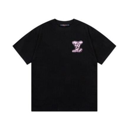 T-shirt Louis Vuitton Black Pink LV