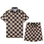 Set Louis Vuitton LV Checkered Print Shorts