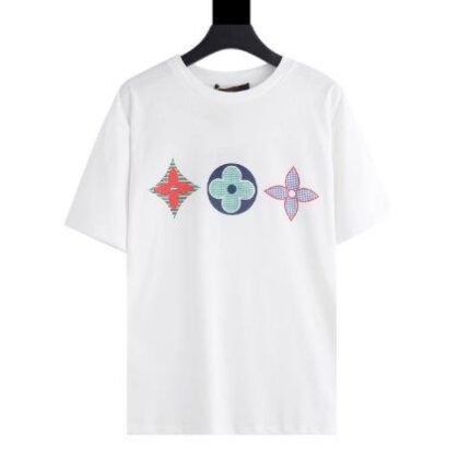 T-shirt Louis Vuitton LV White Colorful Symbols