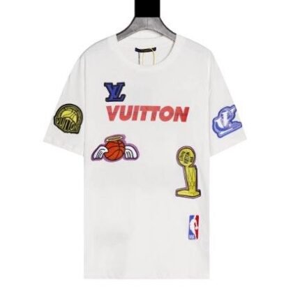 T-shirt Louis Vuitton LV White NBA Patches