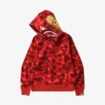 Jacket BAPE Camo Shark Hoodie Red - Image 2