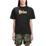 T-shirt Palm Angels Logo Print Black - Image 3