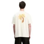 T-shirt Palm Angels Flaming Logo Print Off White - Image 6
