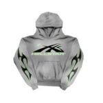 Hoodie Hellstar Logo Flame Grey/Green