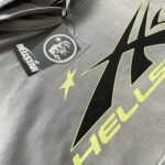 Hoodie Hellstar Logo Flame Grey/Green - Image 5