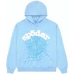 Hoodie Sp5der Web Sky Blue