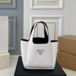 Prada White/Black Medium Leather Bag