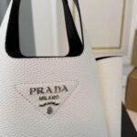 Prada White/Black Medium Leather Bag - Image 7