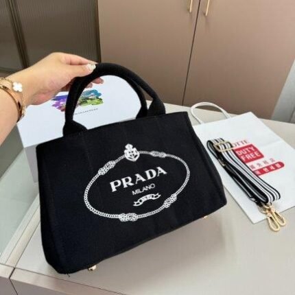 Prada Canapa Logo Tote Bag