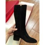 Valentino Boots Black Suede Knee High - Image 4