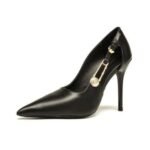 Versace Pointed Toe Stiletto Heel Pumps Buckle Strap