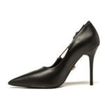 Versace Pointed Toe Stiletto Heel Pumps Buckle Strap - Image 2