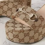 Gucci High Heel Horsebit Canvas Platform - Image 2