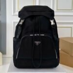 Backpack Prada Black Nylon with Drawstring Closure