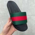 Slides Gucci Slide with Web Ribbon - Image 7