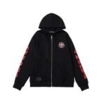 Hoodie Chrome Hearts Black Red Embroidered