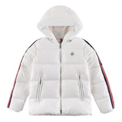 Jacket Puffer Moncler White Hooded
