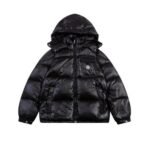 Jacket Puffer Moncler Black with Hood