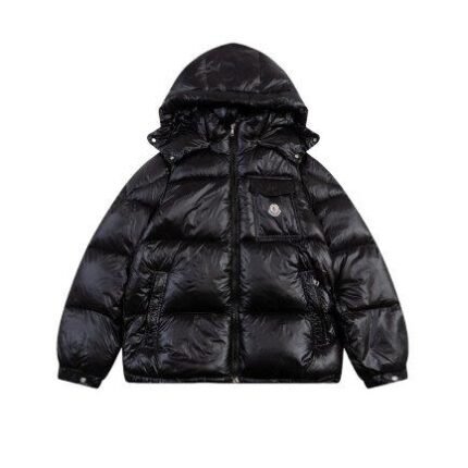 Jacket Puffer Moncler Black with Hood