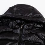 Jacket Puffer Moncler Black with Hood - Image 7