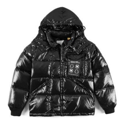 Jacket Puffer Moncler Black with Hood