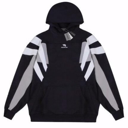 Hoodie Balenciaga 3 Stripes Black White