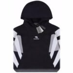 Hoodie Balenciaga 3 Stripes Black White - Image 5
