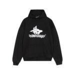 Hoodie Balenciaga Black Logo Print